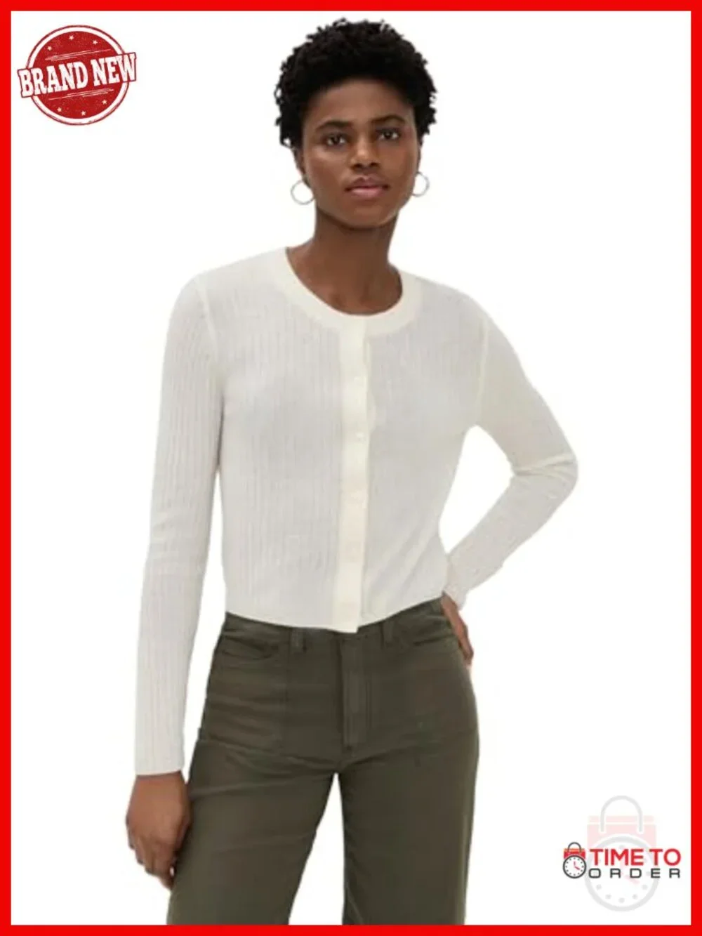 100% Cashmere Cardigan - Lightweight Button Front